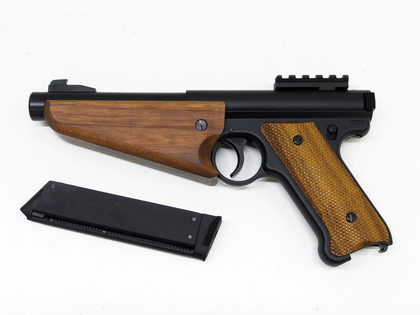 KJ WORKS] スタームルガー MK-1 SILENT EVO 木製チェッカーグリップVer