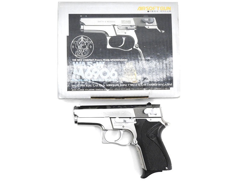 WA] S&W M6906 ステンレスシルバー 固定ガスガン ガス漏れ小 (訳あり