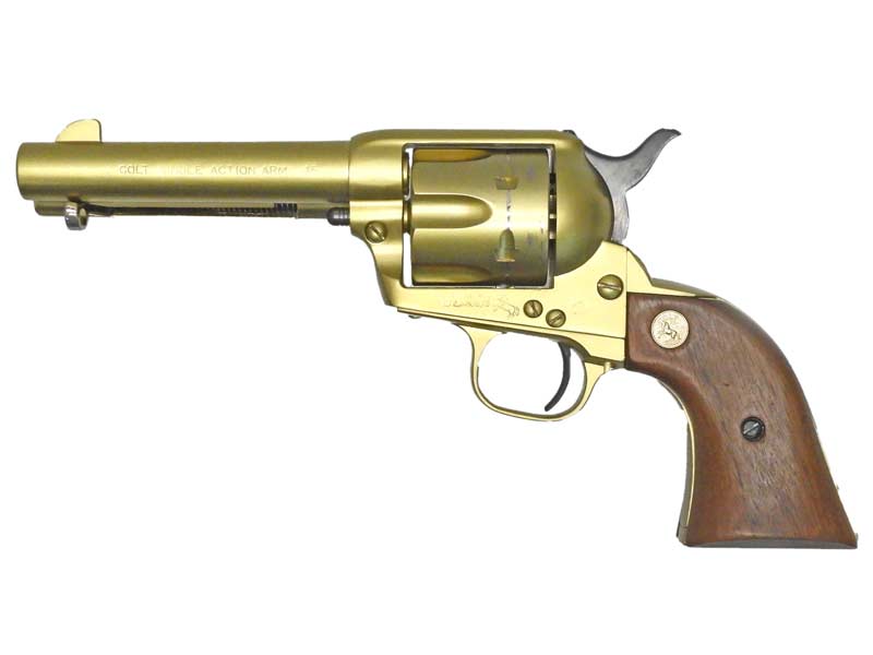 タナカ] コルト SAA シビリアン ゴールド 木製グリップ SMG金属モデル