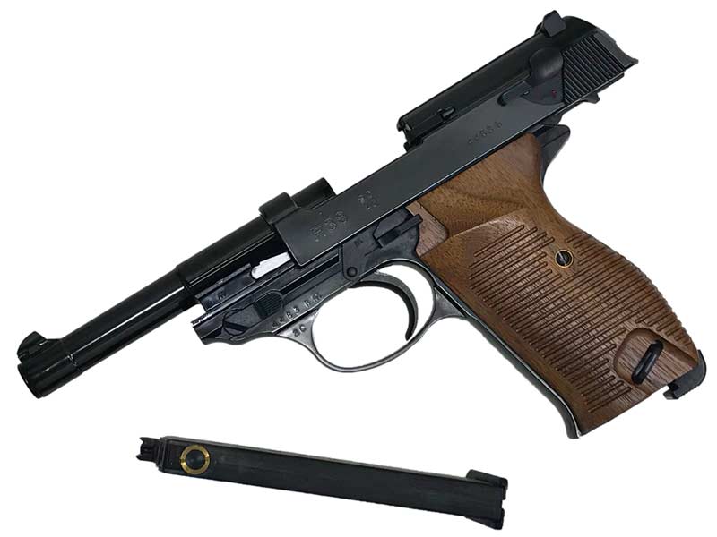 マルゼン] ワルサー P38 ABS ブラックメタル ガスブローバック 木製