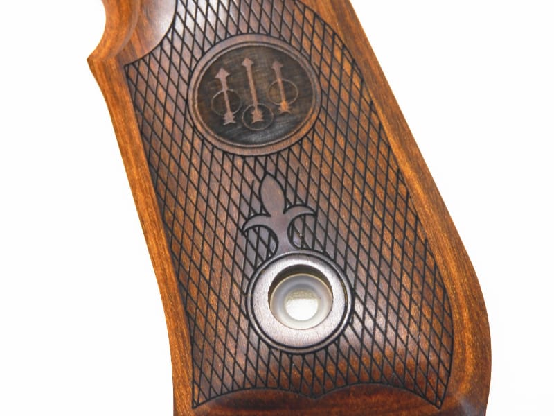 アルタモント] ベレッタ M92F用 チェッカー 木製グリップ 茶 (中古)の