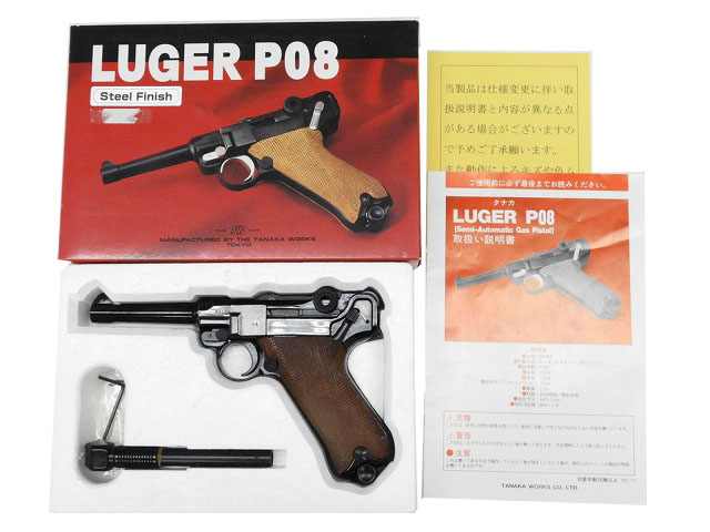タナカ] ルガーP08 4インチ スチールフィニッシュ 樹脂グリップ (中古