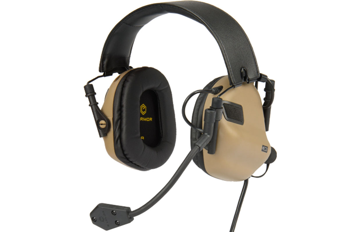 OPSMEN Tactical Earmor M32 Electronic Headphones w/ AUX Input ( Tan )