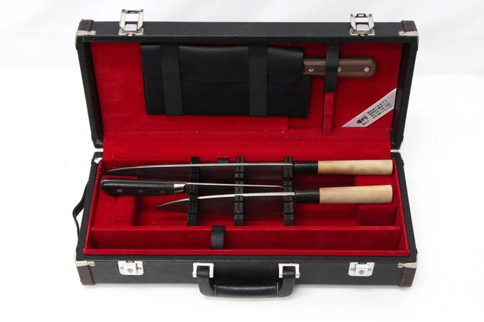 服部栄養専門学校 包丁4本セット ケース付 λA2676-2J10 | 堺刀司