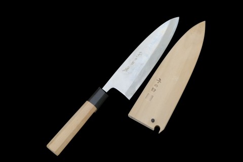 柳刃包丁 本焼 青水焼 尺一 朴柄 白鞘付 KN02-B1609-2L3C | 堺金重