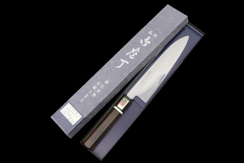 柳刃包丁 本焼 尺二 銀巻黒檀柄 黒檀鞘・袱紗・桐箱付 名入 KN02-A9210