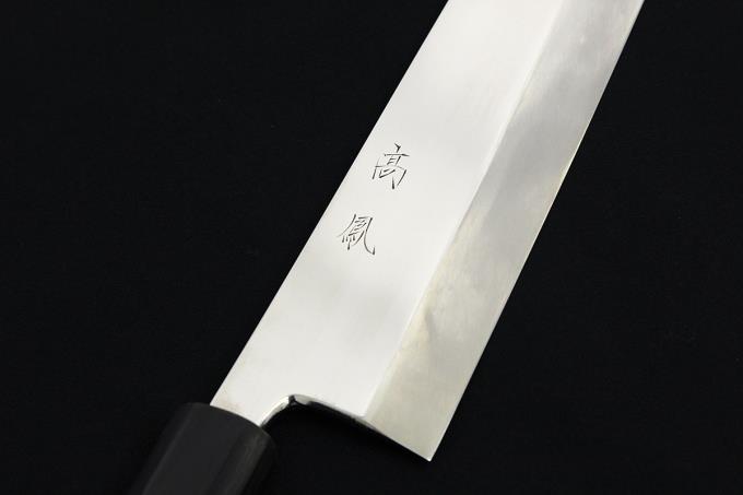 鈴木商事 身卸出刃包丁 一尺半 316mm 本焼 平鏡面 上下水牛 銀三本巻