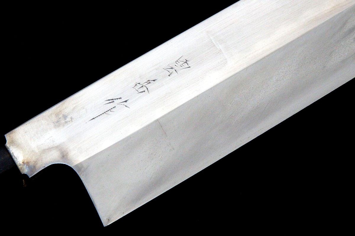 鎌型薄刃包丁 本焼 七寸半 朴柄 白鞘付 KN02-A8480-2L3D | 雲岳 | 包丁