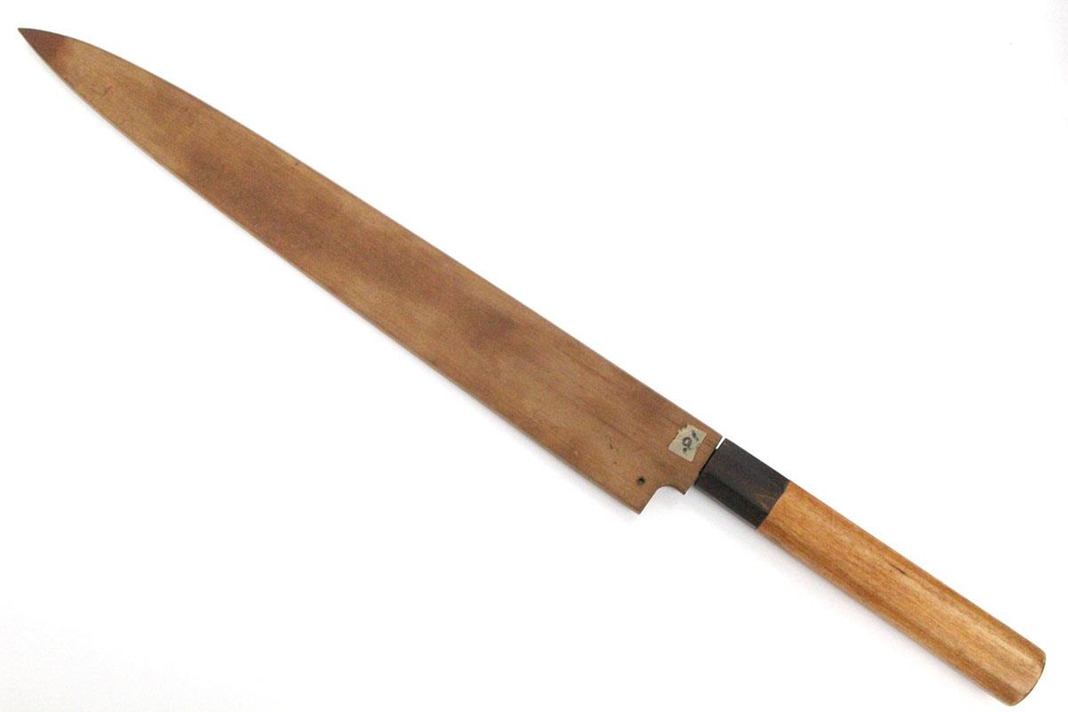 重房 柳刃包丁 尺一 墨流し 鍛地 朴柄 白鞘・桐箱付 KN02-A10986-2L4