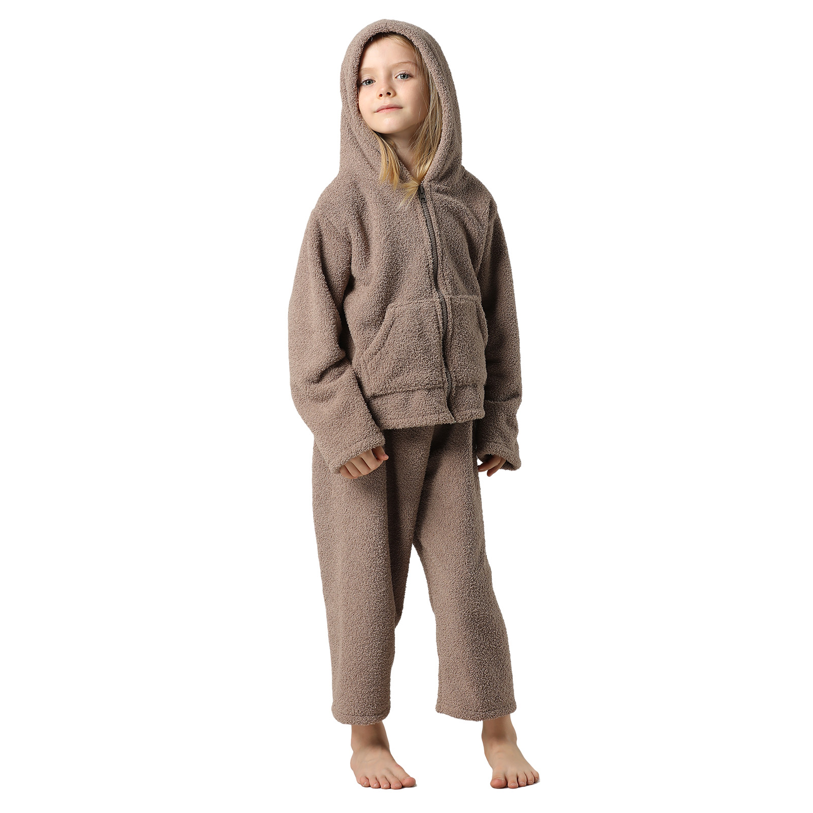 男女兼用New モコモコ ZIP フードとロングパンツセット (RIB)