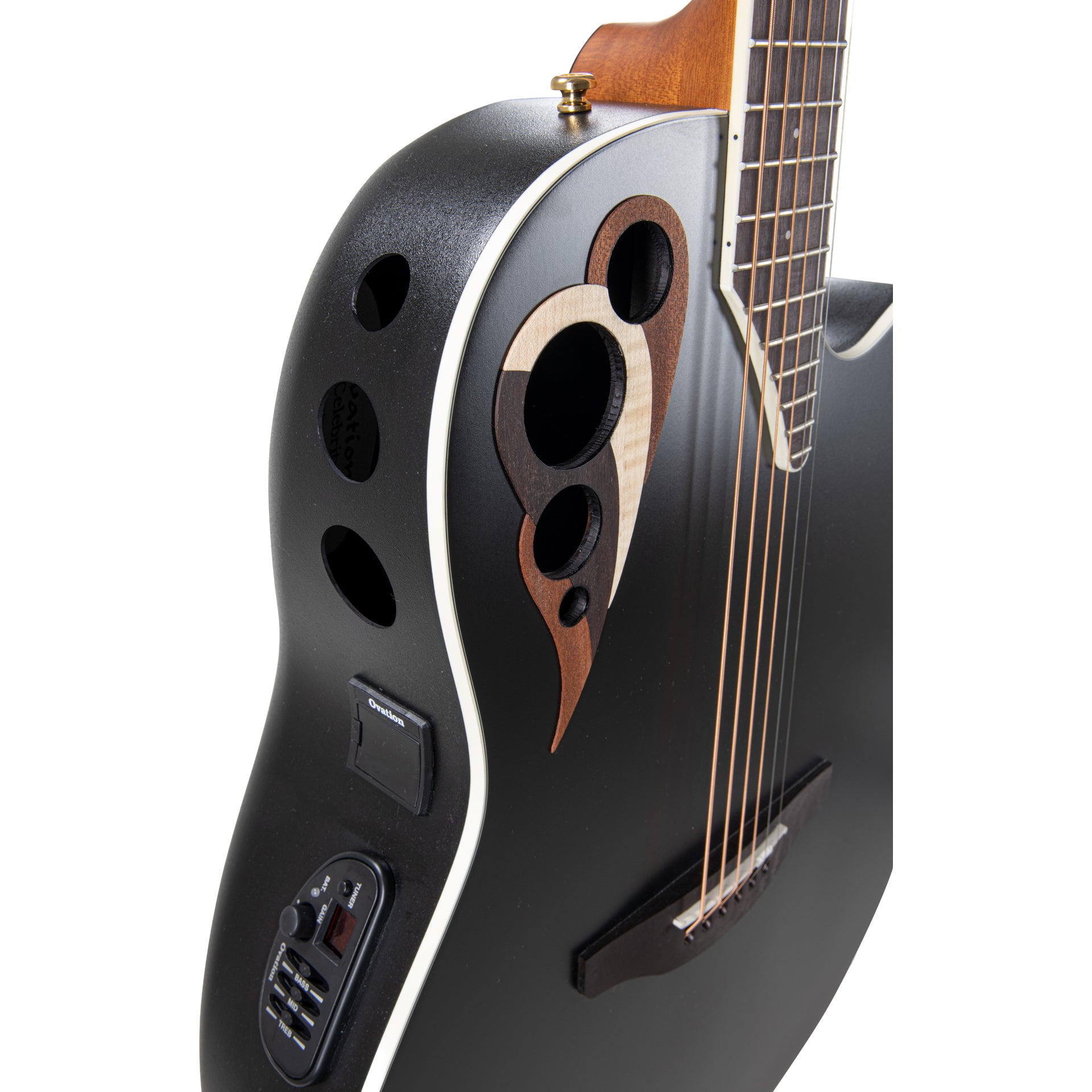 Ovation Celebrity Deluxe Acoustic Electric Guitar - Black Satin