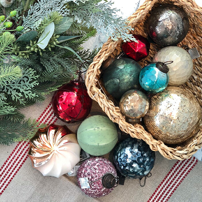 DENTED ガラスハンギングボール オーナメント XS ディープブルー