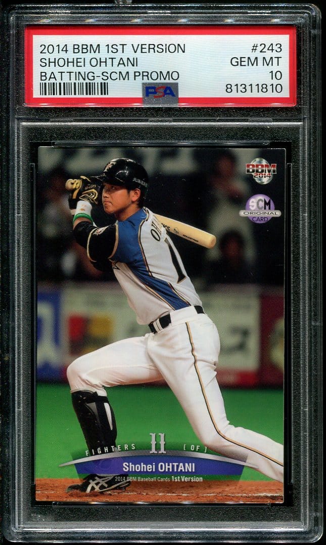 2014 BBM 1st Version #243 Shohei Ohtani Batting-SCM Promo RC PSA