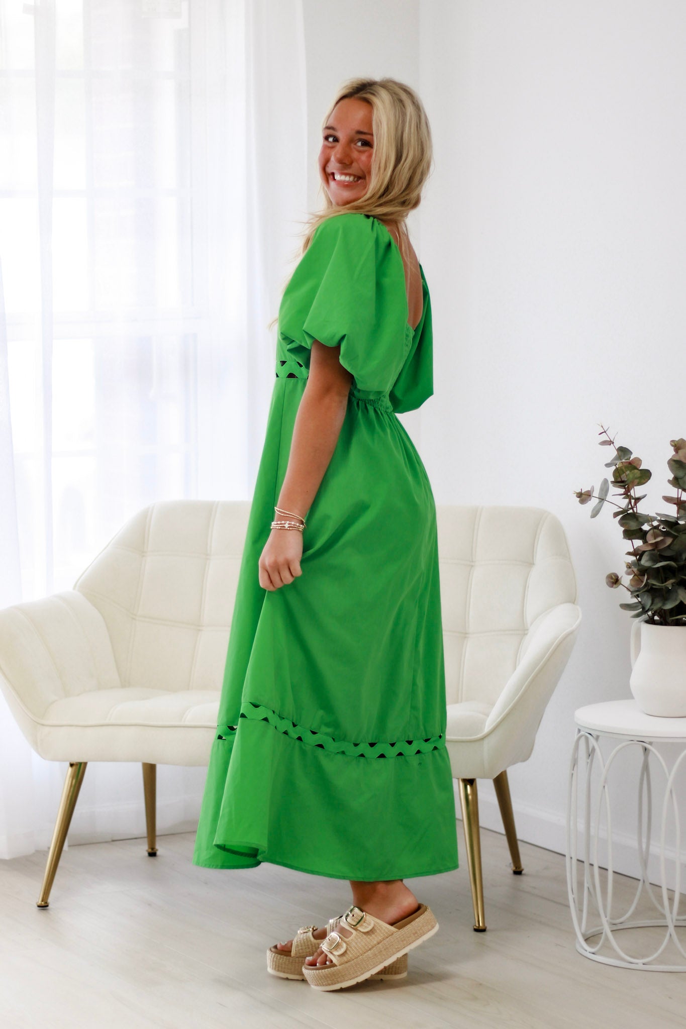 Charlotte Green Midi Dress – Allure Clothing Boutique