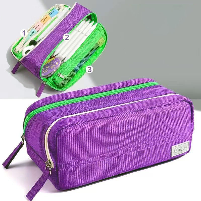 KOKUYO Campus Double Zippers Large Pencil Case — A Lot Mall