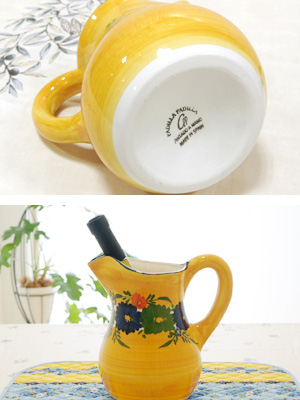 スペイン陶器 SP-44N 水差し/青緑花柄 | キッチン&テーブルウェア