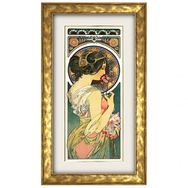 ミュシャ】 絵画額装品 桜草 | マルニ額縁画材店