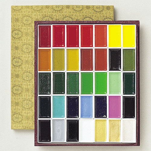 吉祥]顔彩35色セット | マルニ額縁画材店