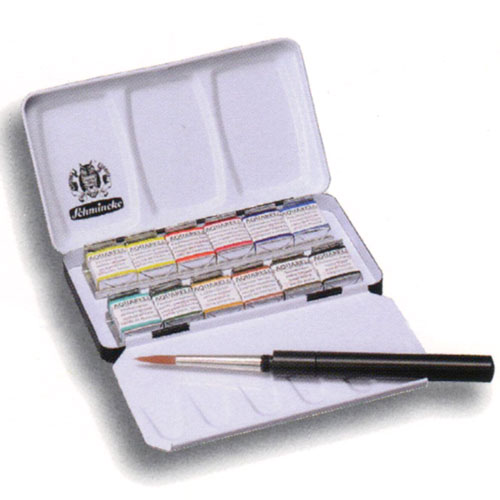 シュミンケ]ホラダム固形水彩絵具ハーフパン12色セットPS | マルニ額縁