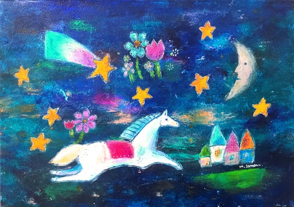 太陽と月の刻」 by 三日月レモン｜Artmeter｜暮らしを彩るアートが