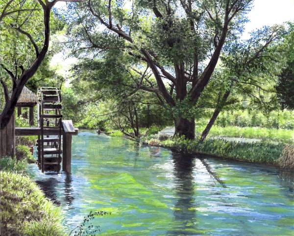 水車小屋のある風景」 by ジュリ子｜Artmeter｜暮らしを彩るアートが