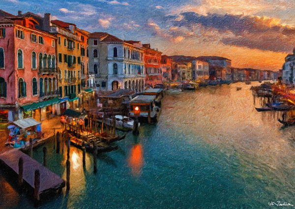 日暮れのベニス (1/5)」 by ハンサムブースカ｜Artmeter｜暮らしを彩る