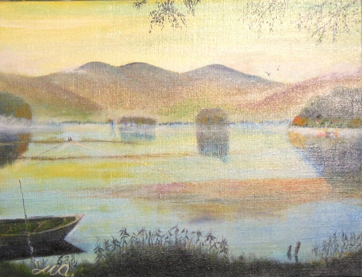 夕陽の磐梯山風景」 by 渡辺 正重｜Artmeter｜暮らしを彩るアートが