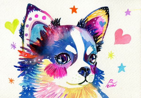 きらきらチワワ」 by 佐藤玲奈｜Artmeter｜暮らしを彩るアートが