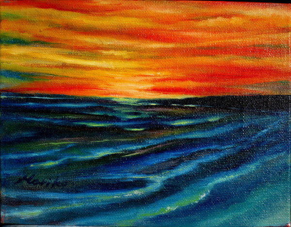 朝焼けの海(2010.09.16)」 by Lady｜Artmeter｜暮らしを彩るアートが