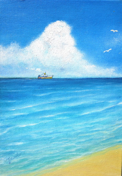 ポンポン船」 by MARIKO｜Artmeter｜暮らしを彩るアートが、きっと見つかる