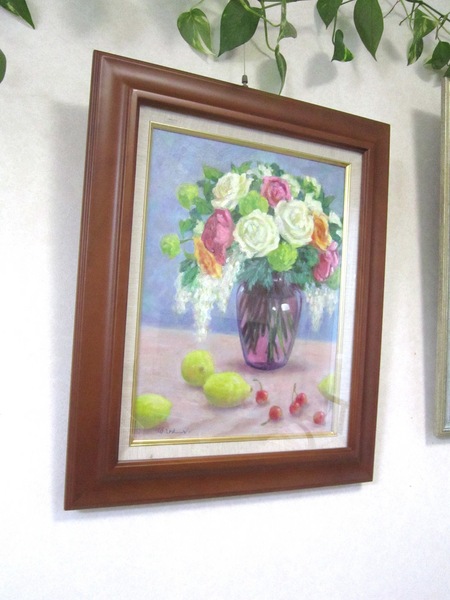 花瓶の花とフルーツ」 by Urara｜Artmeter｜暮らしを彩るアートが