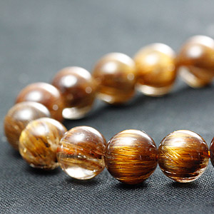 ブラウンキャッツアイルチルクォーツ10mmブレスレットSA-002│水晶