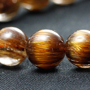 ブラウンキャッツアイルチルクォーツ10mmブレスレットSA-002│水晶