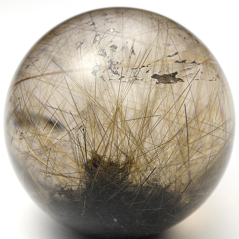 店長厳選】スモーキールチルクォーツSA丸玉-105水晶クラスター、天然石