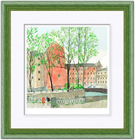 安野光雅 絵画(版画額装品/ジクレー) サンクトペテルスブルグ ロシア