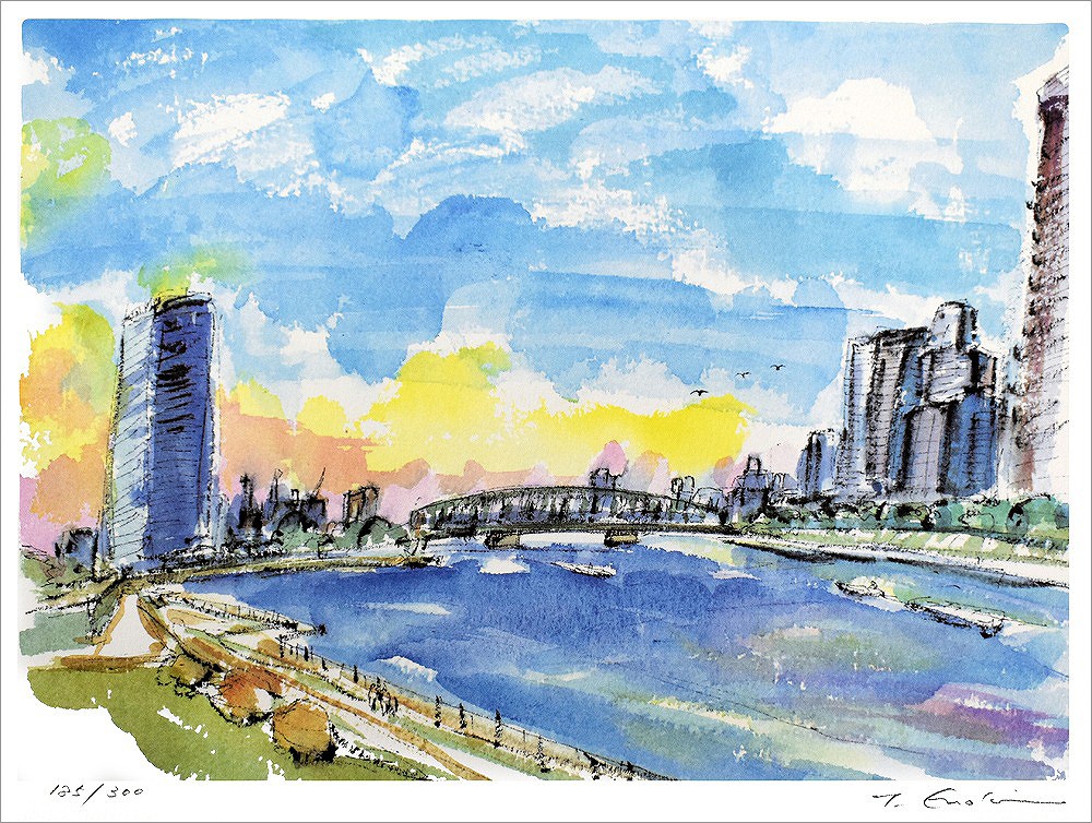 榎木孝明 絵画(版画/リトグラフ) 新春の輝き/晴海 2616|アート