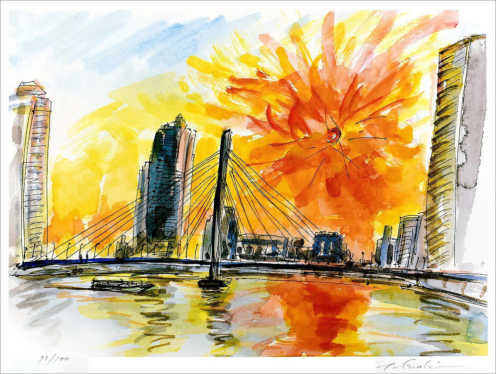 榎木孝明 絵画 (版画/ジクレー) 永光の日々/東京・隅田川 2720|アート