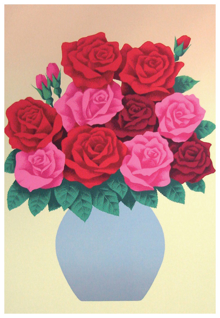 国武久巳 絵画(版画/シルクスクリーン) 赤いバラ 3827|アート