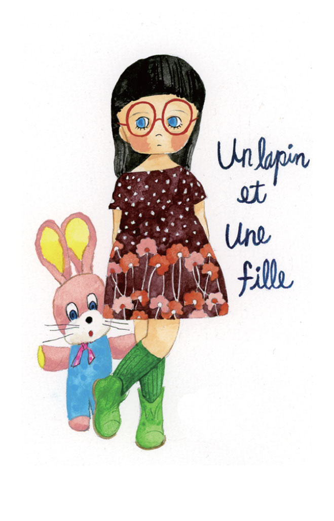 マリーニ＊モンティーニ 絵画 (版画/ジクレー) 女の子とうさぎ 7591