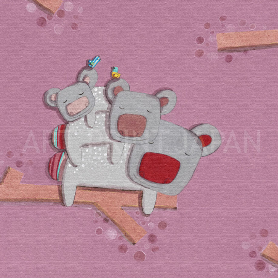 キロメロ 絵画 (版画/キャンバスジクレー) コアラの家族 7041|アート