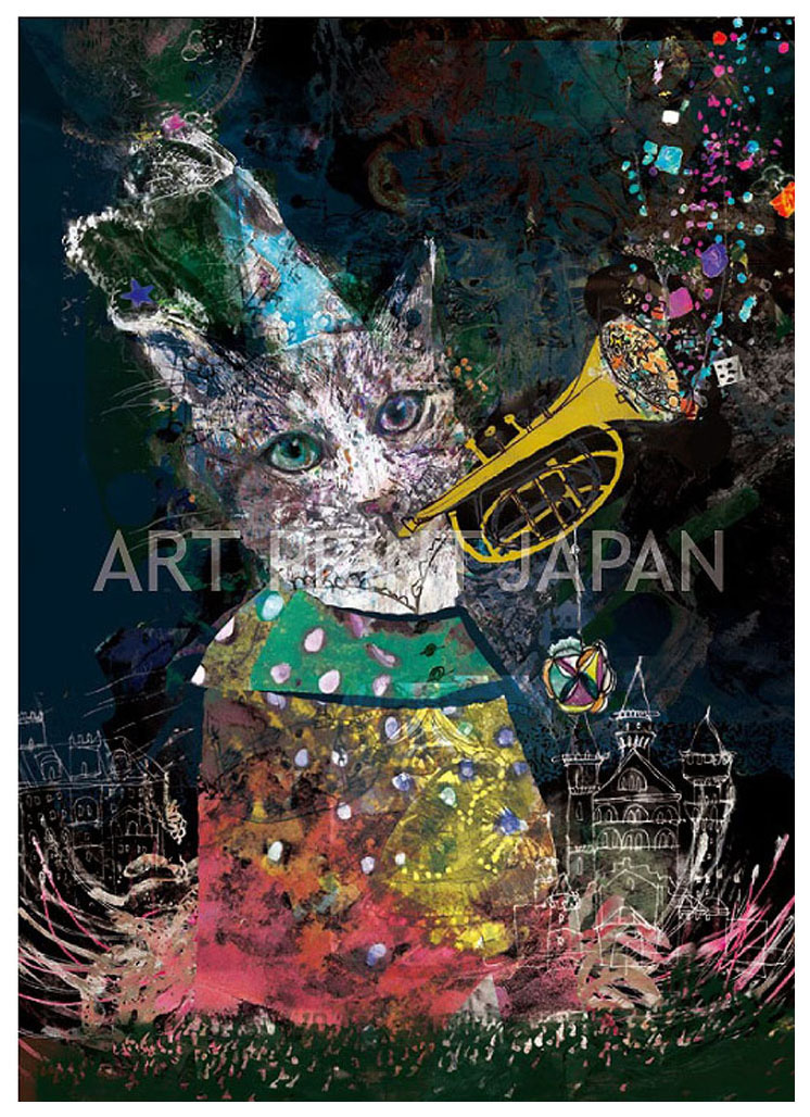 米増由香 絵画 (版画/ジクレー) ラッパ 7384|アート＆フレーム|絵と