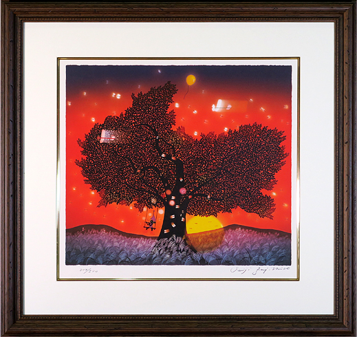 藤城清治「夕日の樹」卸価格販売