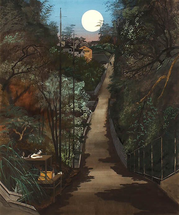 稗田一穂、『帰り路』、希少画集画、状態良好、新品高級額装付 稗田