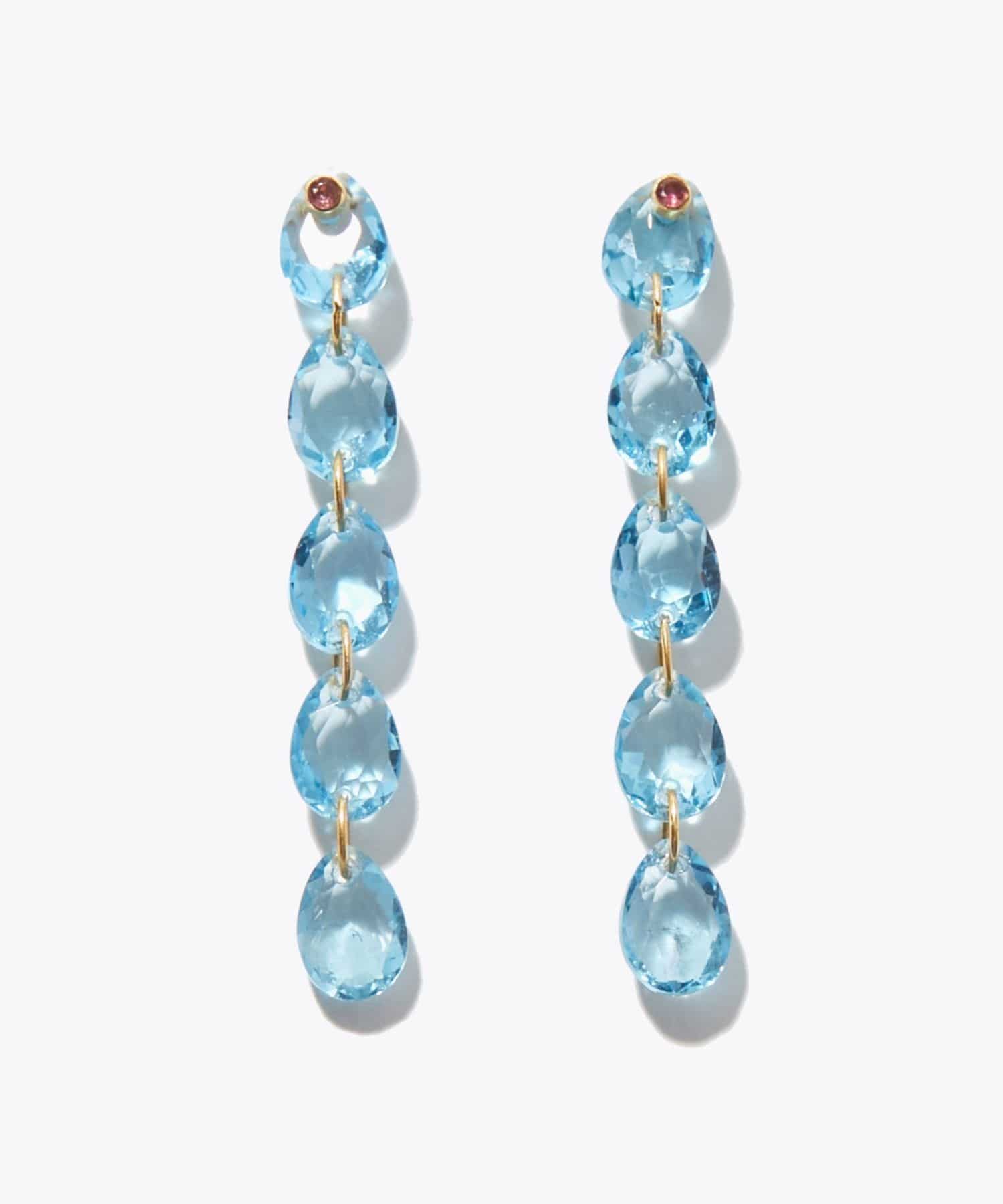 eden] swiss blue topaz tear drops pierced earring｜ARTIDA OUD