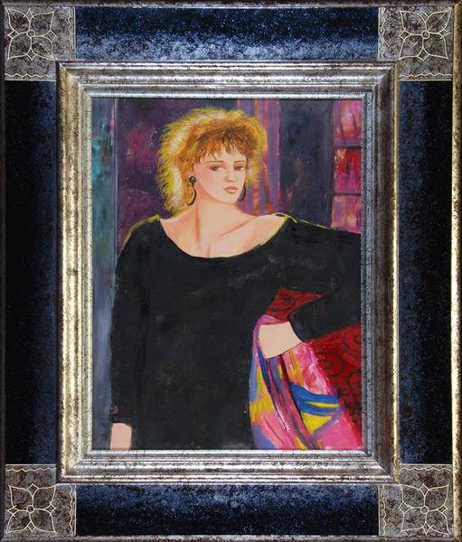 松任谷國子 「ピンクのスカーフ」 油彩6号｜【Arts Ship】のむら画廊