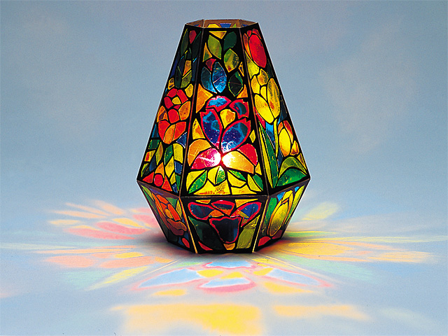 プッシュカラー ステンド工芸ランプ