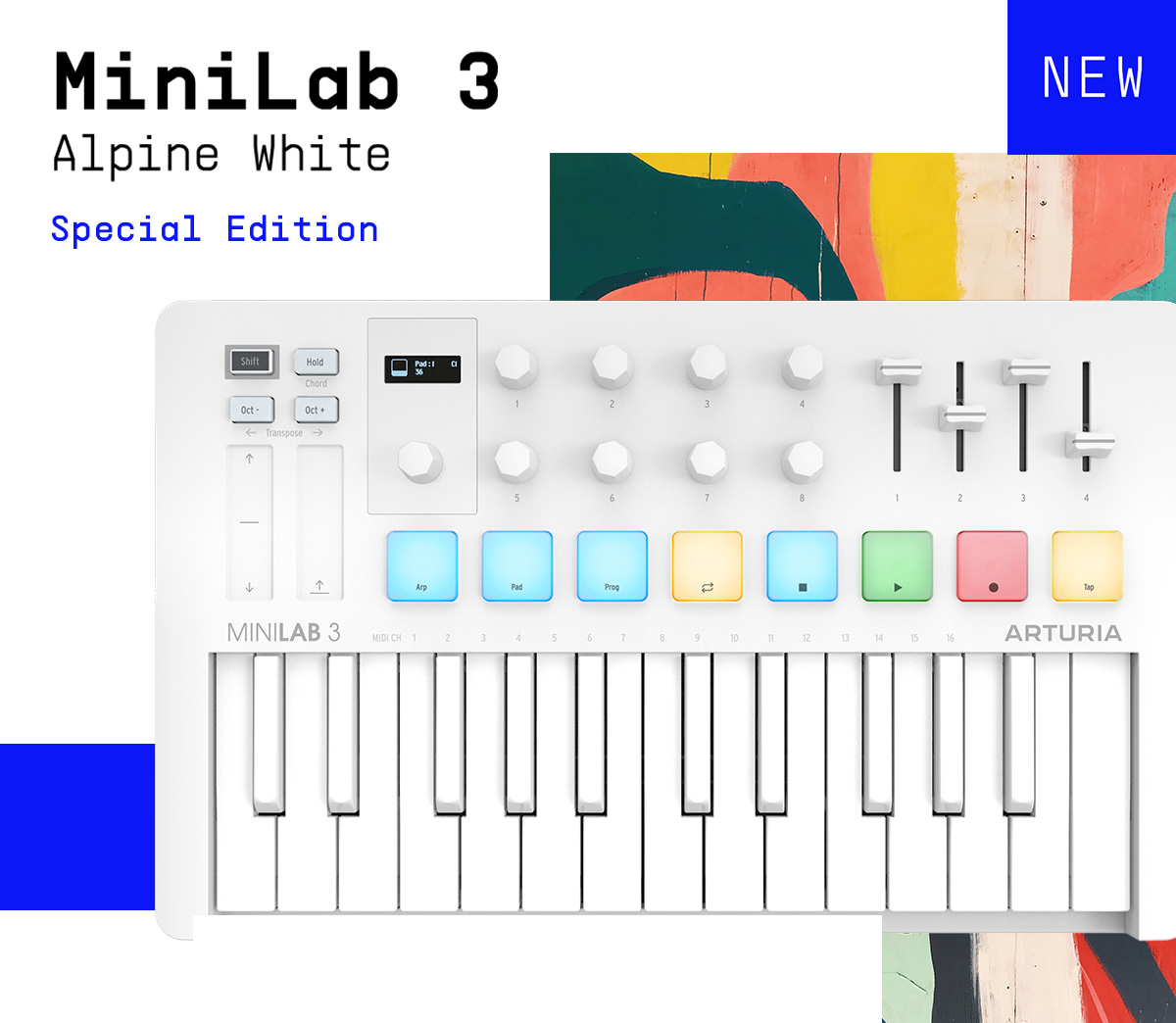 Arturia - Introducing Arturia's MiniLab 3 Alpine White