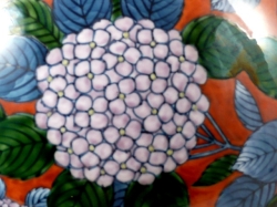 村上玄輝 作品】朱濃紫陽花絵 尺1寸花瓶