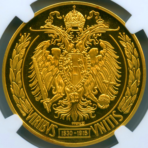 オーストリア フランツ・ヨーゼフ1世 (1916年) 金メダル NGC MS64