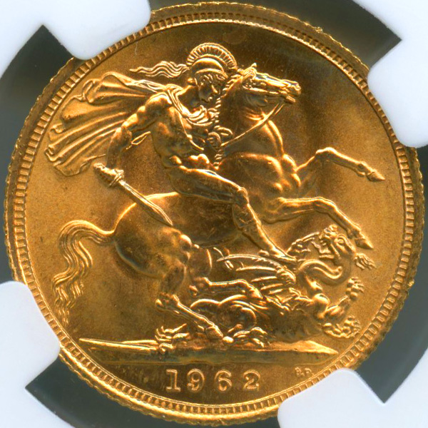 イギリス エリザベス2世 1962年 ソブリン 金貨 NGC MS65 | ARK NUMISMATICS